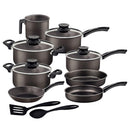 Jogo de Panelas Tramontina Allegra em Aço Inox com Fundo Triplo e Tampas de Inox 3 Peças